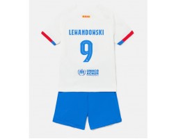 Barcelona Robert Lewandowski #9 kläder Barn 2023-24 Bortatröja Kortärmad (+ korta byxor)